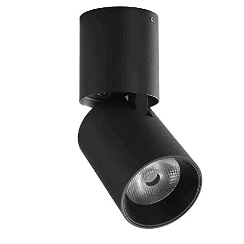 Foco LED, Foco LED empotrable de Techo Regulable de 360°, iluminación COB de Aluminio para Dormitorio, Sala de Estar, Cocina, Comedor, balcón, Negro, 7 W, 3000 K