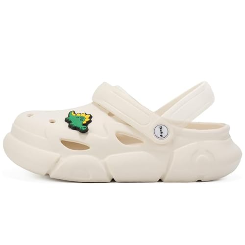 Upsolo Boys Girls Clogs Kid'S Garden Shoes Cute Cartoon Slides Sandals Slip-On Lightweight Indoor Outdoor Beach Water Shower Pool Slipper Children Kd701Wh28-29 White thumb #1