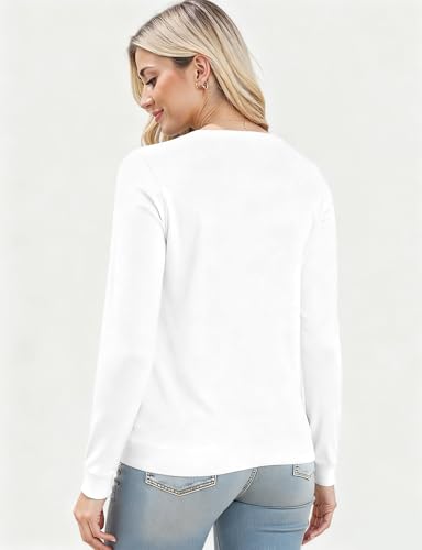 Image of Long Sleeve Knit Lightweight Sweaters Pullover V Neck Basic Spring Fall Sweaters for Women Soft Casual Tops