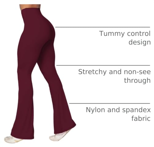 Image of Sunzel Flare Leggings, Crossover Yoga Pants with Tummy Control, High-Waisted and Wide Leg