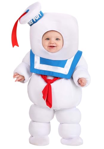 Ghostbusters Stay Puft Marshmallow Man Costume for Infants, Baby Ghostbusters Cosplay Halloween 12/18 Months