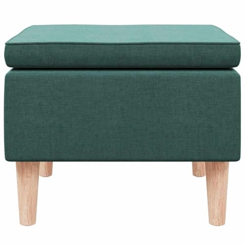Tabouret pieds en bois vert tissu stable avec assise 6kg - 5