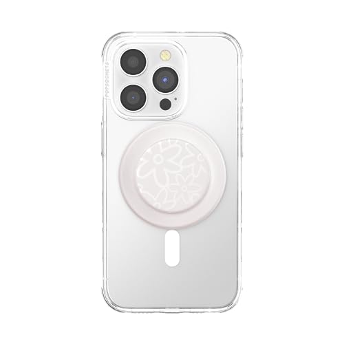PopSockets Round Phone Grip Compatible with MagSafe, Adapter Ring Included, Phone Holder, Wireless Charging Compatible - Horchata