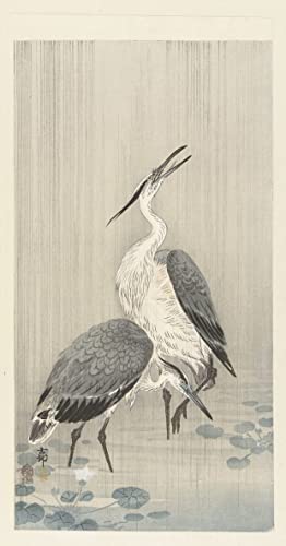 Impression deux oiseaux sur des roseaux Ohara Koson affiche deco 60x90