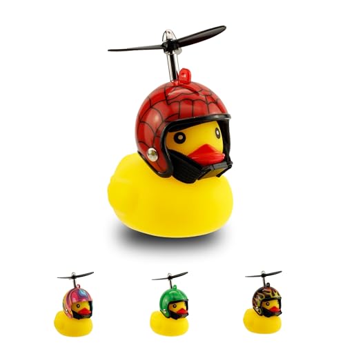 Winkee Fahrrad Quietscheente Spider mit Helm und Propeller