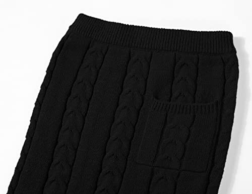 Image of CHARTOU Women's Winter Chunky Cable Knit Long Skirt 2 Piece Outfit Sweater Sets