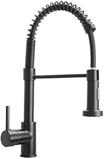 Modern Pull-Out Kitchen Faucet Pull-Down Sprayer Kitchen Sink Faucet All Solid Brass Single Handle (Matte Black)