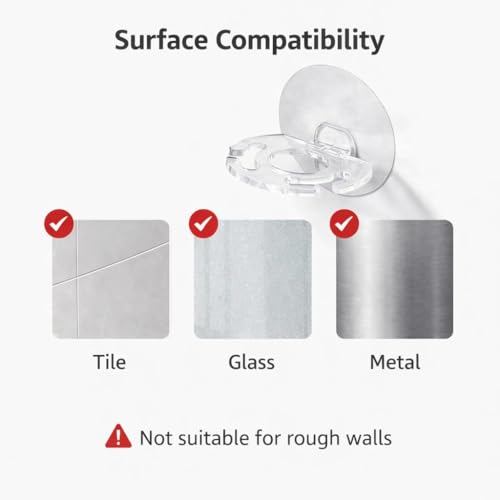 Image of Self Adhesive Hooks for Wall Heavy Duty - 10kg Load Capacity Waterproof Transparent Wall Hooks for Hanging - No Drilling Nail (ProHold Hoo (5 in 1 Toothbrush Holder Pack of 1)