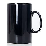 850ml Extra große Keramik Kaffeetasse, Smilatte M017 Classic Porzellan Boss Super Gross Tasse Big Teetasse mit Griff für Büro und Zuhause, Schwarz