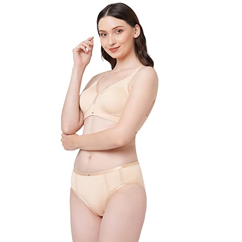 Image of SOIE Women Full Coverage Minimiser Bra with High Waist Brief Set