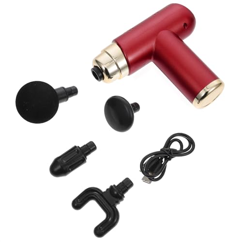 YARNOW Masajeador Muscular Eléctrico Portátil Mini 4 Cabezales Intercambiables 6 Velocidades Ajustables Accesorio Cuerpo Masajeador Corporal Eléctrico para Alivio Muscular y