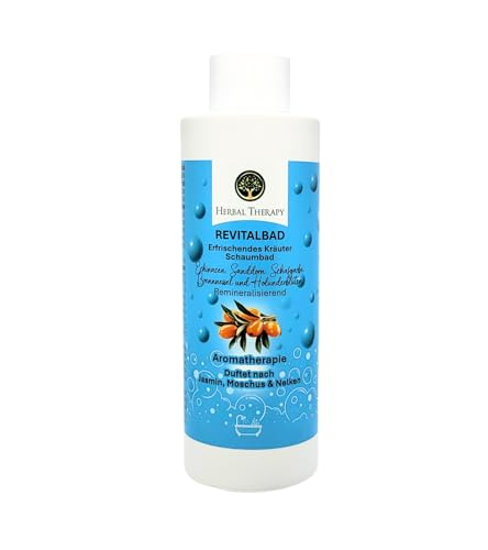 Herbal Therapy REVITALBAD – Baño de espuma de hierbas refrescante 1000 ml – Con equinácea, espino cerval de mar, milenrama, ortiga y flores de saúco – Aromaterapia y revitalización – Fabricado en