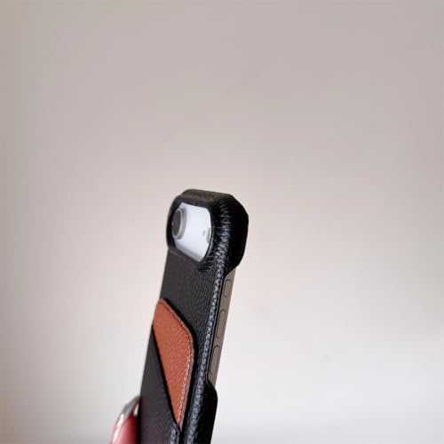 Étui en cuir de luxe iPhone 16 Plus kaki élégant - 5