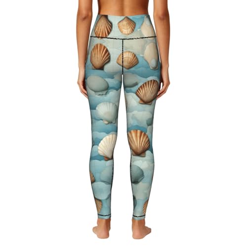 Leggings con bolsillos de estampado marino para mujer con soporte activo 4