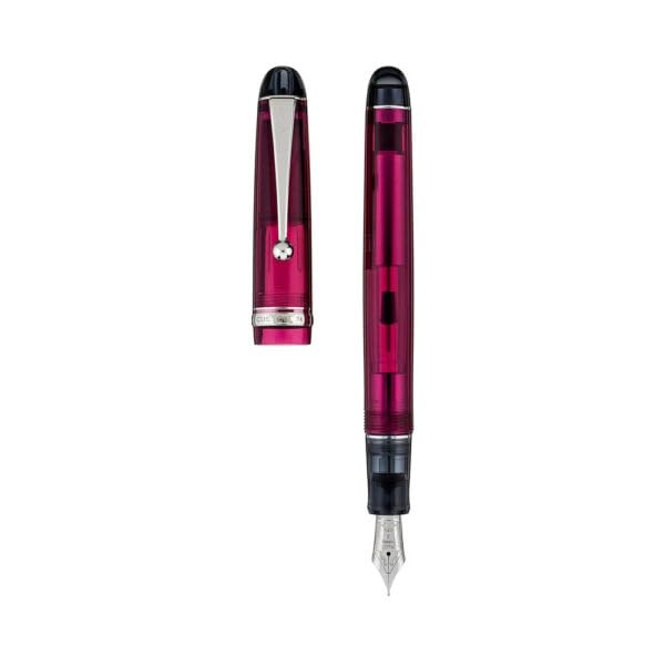 Image of Pilot CUSTOM 74 TINTED WINE RED CT FOUNTAIN PEN - 14KT GOLD RHODIUM-PLATED FINE NIB
