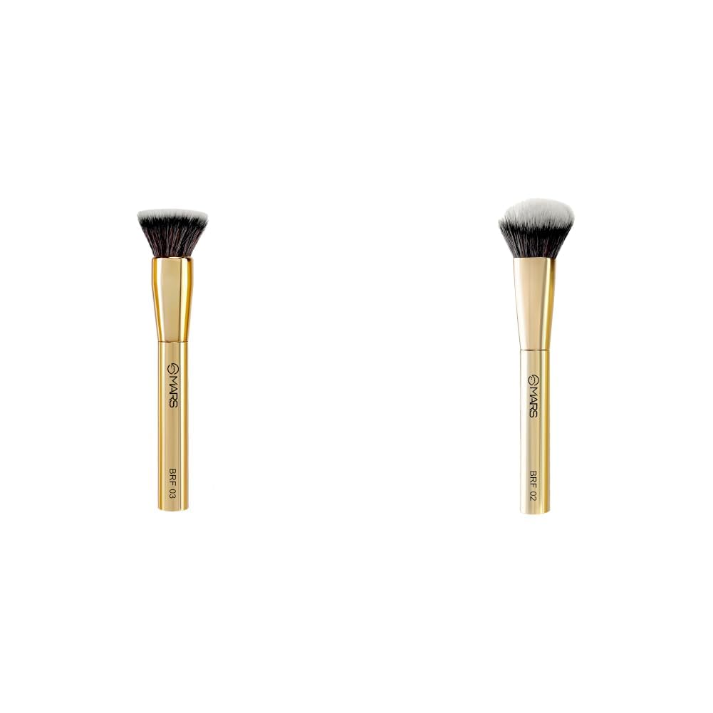 MARS Artists Arsenal Professional Foundation Flat make up Brush MARS Artists Arsenal Professional Bronzer Makeup Brush for Face Cheeks-image-28