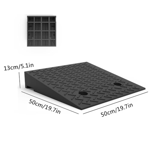 Rampa portátil para bordillo, altura de elevación de 5 pulgadas, rampa de caucho resistente para automóviles, sillas de ruedas, cortadoras de césped, motocicletas y bicicletas miniatura 4