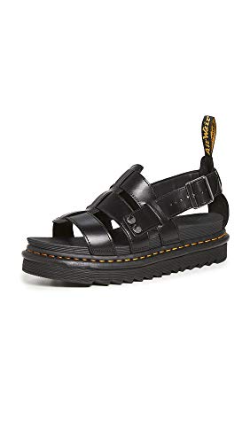 Dr. Martens Terry, Sandalias con Punta Abierta Unisex Adulto, Negro Brando 001, 47 EU