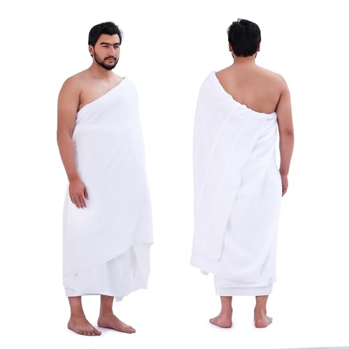 Sweet Needle Ihram Ehram Ahram pour Homme pour Hajj et Omra, 2 Serviettes, Blanc - Serviettes...
