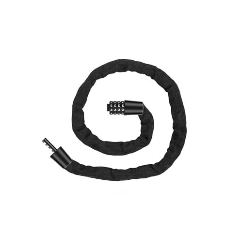 チェーンロ ッ ク 自 転 車ロ ッ ク 盗難防止 頑丈な素材を使用した 4 ポジション回転式自転車ロ ッ ク - 10,000 桁の数字を自由に設定可能、た盗難防止性、鍵不要。コンパクトなデザイン(90 cm/300 g) 自 転 車、サイクル、荷物のロ