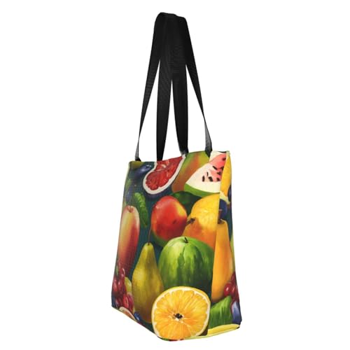 Healthy Food Print Comfortable Shoulder Bag Summer HandbagTravel Beach Work Daily Use Versatile Carry4