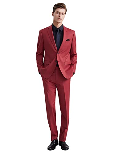 Costume homme deux pièces confortable ensemble veste boutons et pantalon ajusté sans pli