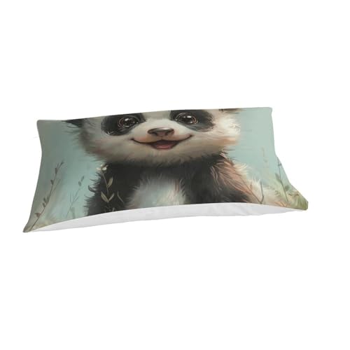 Housse de couette Panda 135x200 anti-transpiration en microfibre douce 3D