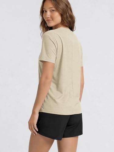 Image of ODODOS Women's Performance Cropped Tee Ultra Soft odSTRATUM Tech Short Sleeve Relaxed Top Crew Neck T-Shirts