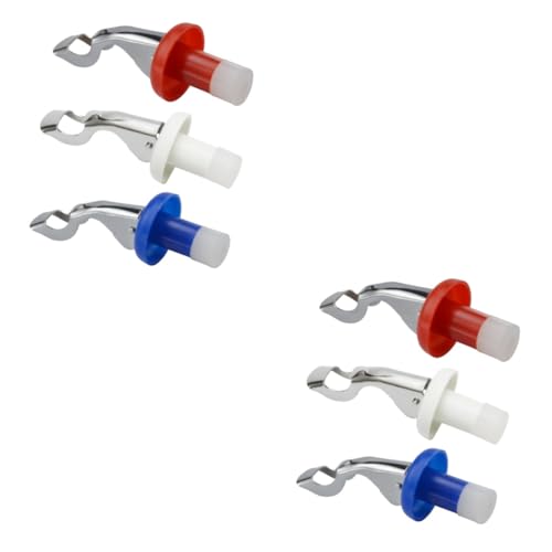 STOBAZA 2 Series Tapones De Silicona Para Vino Sellado Hermético Y Fugas Tapón Expandible Para Botellas Redondas Reutilizable Para Vinos Y Blanco Colores Rojo Azul Oscuro Y 3 Piezas*2