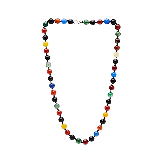 Collier de perles d'exception en pierres précieuses naturelles multicolores de 10 mm