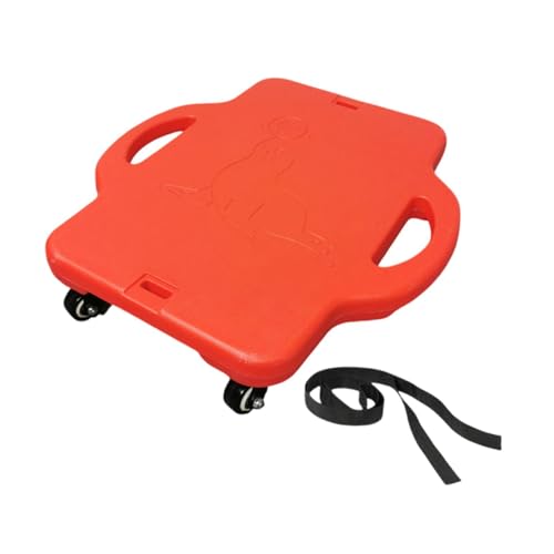 kowaku Scooter Board Flat Sport Board Physical Education with Handle Roller Sitting Board Floor Board for Gym Home Basement Outdoor, Red