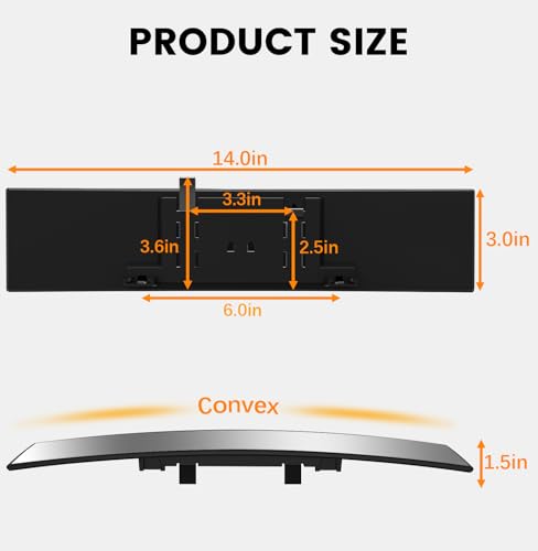 Image of Rear View Mirror, Chrome Anti-glare Panoramic Rear Mirrors Universal 14 Inch Convex Car Interior Clip on Extra Big Wide Angle Rearview Mirror Extender to Reduce Blind Spot for Car SUV Trucks