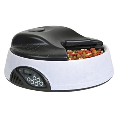 Trixie TX4 Plus - Distributore automatico di cibo con display LCD, 4 x 500 ml, 32 x 13 cm, colore: granito/nero