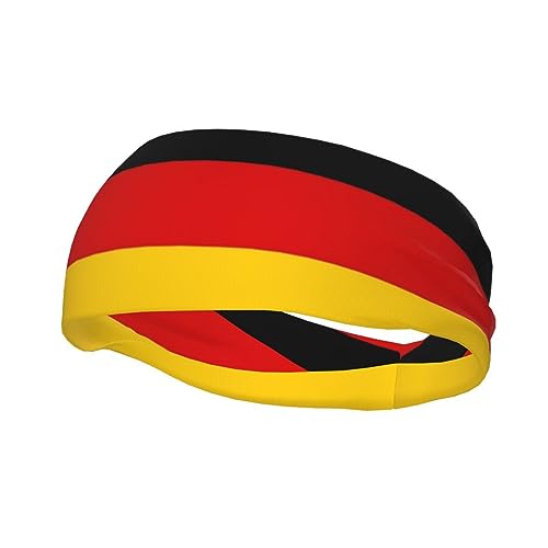 Cute German Flag Sports Sweatbands for Men Women Elastic Hairband Germany Workout Headband for Basketball Yoga Exercise