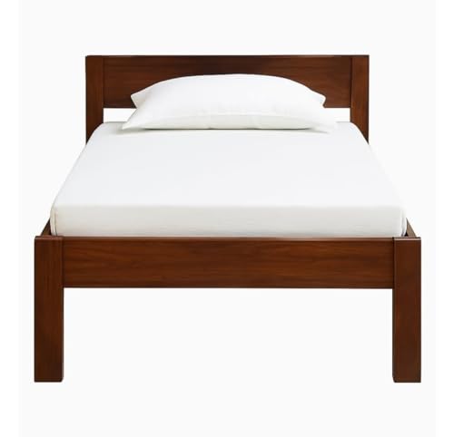 Image of Furnire Carp Sheesham Wood Single Bed Without Storage for Bedroom Home Solid Wood Palang Cot for Hotels - Honey Finish