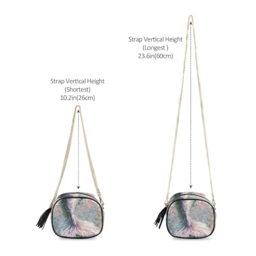 Image of ALAZA Women's Mermaid Ocean 04 PU Leather Crossbody Bag Shoulder Purse with Tassel
