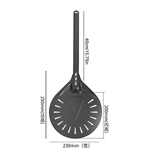 Pizzaschep, Pizzadraaischil, Hard Geanodiseerd Aluminium Geperforeerde Pizzaschil Antisliphandvat Voor Compacte Opslag… - Afbeelding 4