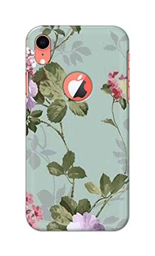 Image of Printed Hard Back Cover Case for Apple iPhone XR Logo View Back Cover (Floral Painting) -702