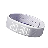 Braccialetto vibrante con sveglia silenziosa, attività multifunzione per fitness e monitoraggio del sonno, orologio intelligente ricaricabile tramite USB resistente all'acqua (bianco)
