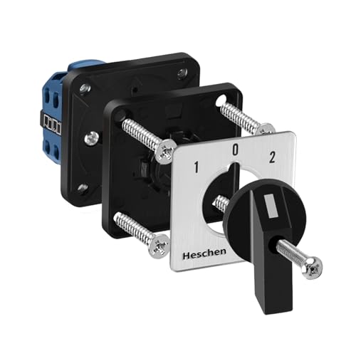 Heschen, Universal-Nockenschalter, Drehschalter, Wechselschalter SZW26-20/D202,2, Ui 660V, Ie 20A, 3 Positionen (An-Aus-An), 2 Phasen, 8 Klemmen, CE