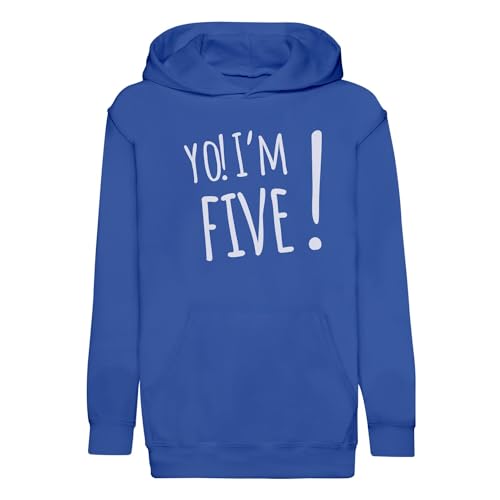 Sweat à capuche enfant Yo! I'm Five pour anniversaire de 5 ans
