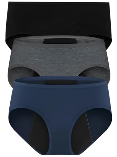 Image of Tedwoods Women's Leakproof Period Panty Pack of 3 | Reusable Menstrual Underwear | High Absorbency Cotton Briefs for Light, Medium & Heavy Flow
