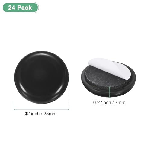 Image of M METERXITY 24-Pack Furniture Sliders, 1 inch Diameter EVA Foam Felt Pad Self-Adhesive Mover Glides for Carpet /Chair /Tables, Furniture Round Pads Floor Protectors [Black]