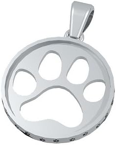 Bark Avenue Jewelers- Sterling Silver Cut Out Paw Print Pendant- Medium