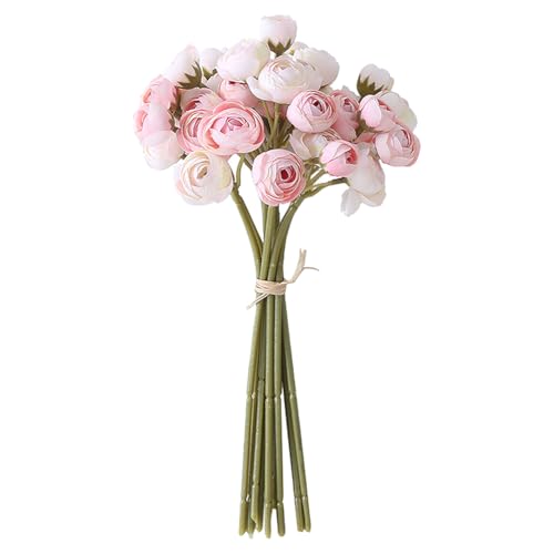 Ranunculus artificiel, ranunculus artificiel rose, fleurs de mariage artificielles, soie, mariée,...