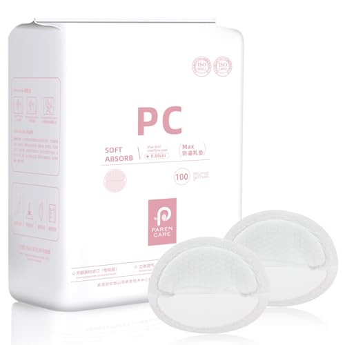Necomi 100 count Nursing Pads Ultra-Thin Disposable Soft&Breathable Ultra-Absorbent and Breathable Portable Breast Pads Leakproof Individually Packaged for Moms