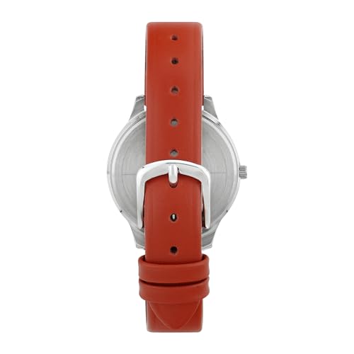 Image of TIMEX Analog Watch for Women with White Round Dial & Orange Leather Strap Band Water Resistant Women's Wrist Watches - TW00ZR407