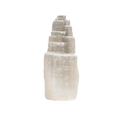 SAMSARI 4 inches Selenite Crystal Tower – Natural Healing, Calming Effects, Home Decor, and Meditation with Free Digital Gratitude Journal