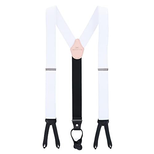 Trafalgar Men's Big & Tall 35Mm Regal Formal Braces (Suspenders), White #TOP29