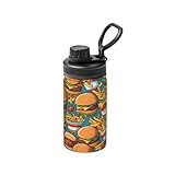Botella de acero inoxidable con aislamiento de 12 onzas con tapa con pajilla para viajes y deportes